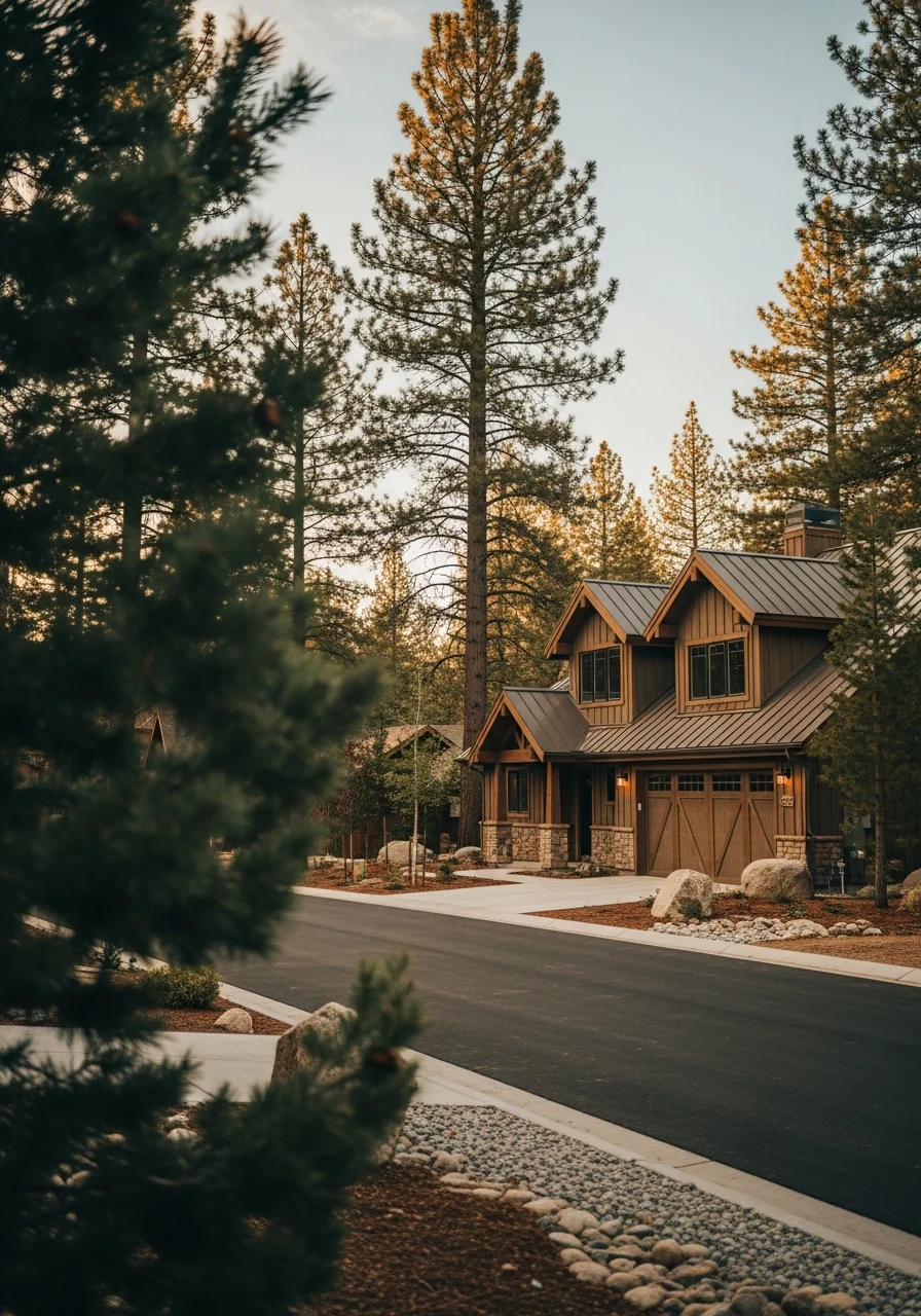 Big Bear property exterior showing architecture adapted to alpine conditions and mountain environment.